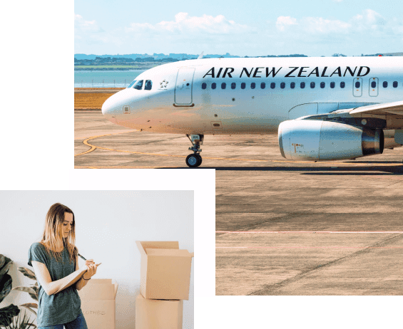 Plane and a woman